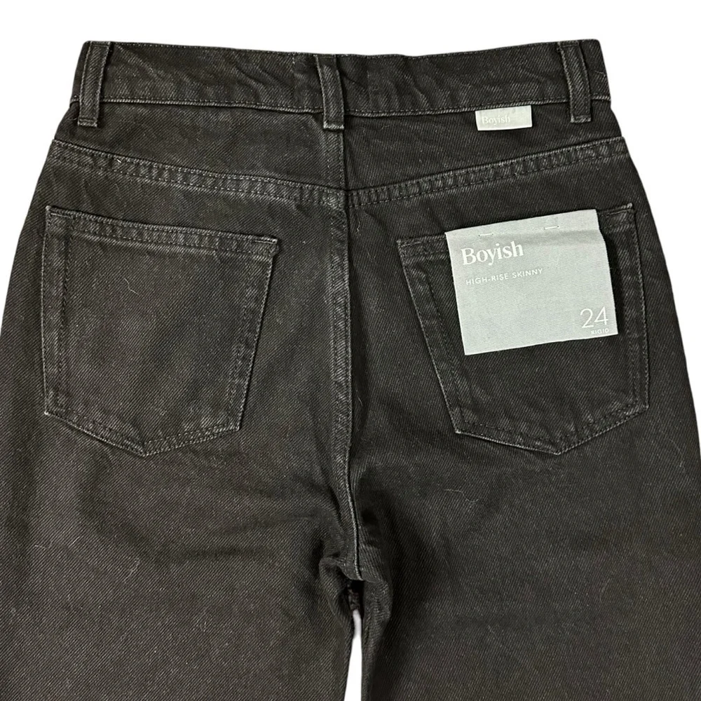 Free People Boyish Billy Jeans La Strada 24 Rigid High Rise Skinny Black NEW